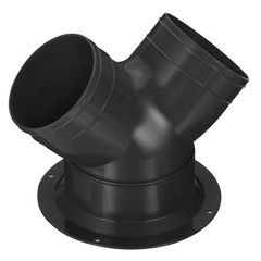 3 Way Duct Splitter 3″x3″x4″ Y Reducer Exhaust Pipe Adapter w Flange Black
