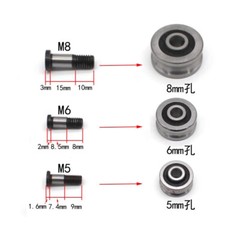 Bore 3/4/5/6/8mm V/U Grooved Wire Guide Pulley Wheel Steel Rollers Ball Bearings