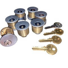 Lot Of Mortise Cylinders Y1 Silver + Rim 4 Keys