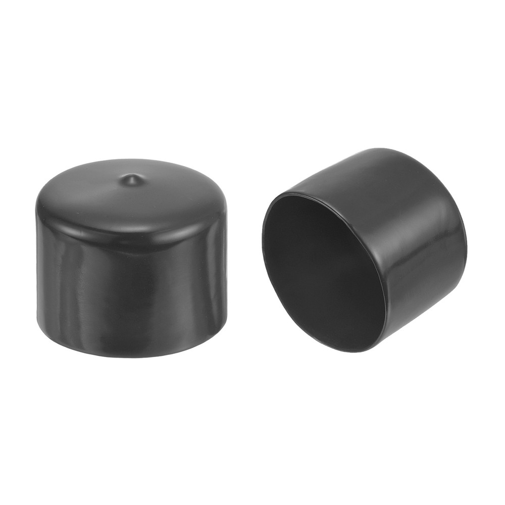 2pcs Rubber End Caps 60mm ID Round Tube Bolt Cap Screw Protectors Dark Gray