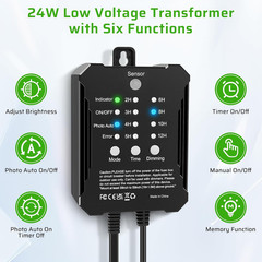 8 Pack Low Voltage LED Deck Lights Kit with Plug-In Transformer, Dusk-To-Dawn Ph