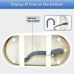 Flexible Freestanding Tub Drain Kit, Low Profile Flat P Trap for Small, Gray