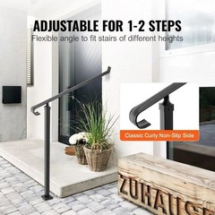 Handrails for Outdoor Steps 2-3 Step Railings Wrought Iron Handrail Stair