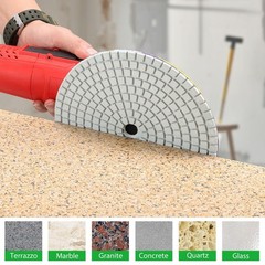 8PCS Diamond Polishing Pads 7 Inch, Wet/Dry Concrete Polish Tools Kit for Dri…