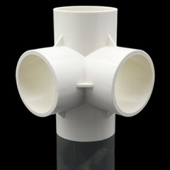 20/25/32/40/50mm PVC 4 Way Three-Dimensional Water Pipe Right-Angle Rack Fitting