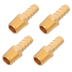 4pcs Barb End Adapter 1/4“ NPT To 3/8“ Barb Brass Hose Fitting Adapter