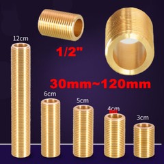 1/2″ BSP Pipe Thread 30mm~120mm Brass Running Nipple Plumbing Connector Fittings