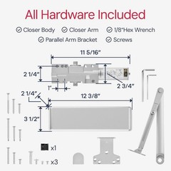 Extra Heavy Duty Door Closer Commercial Grade 1 Adjustable 6Speed DelayedAct…