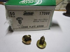 AUVECO 17098 PHIL TRUSS HD LIC. PLATE SCREW M6.3-1.81 X 15MM QTY 50