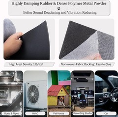 Mass Loaded Vinyl Sound Proof Barrier, 1 lb/sqft, 1 x 8 Feet MLV Insulation Shee