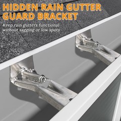 5 Inch Roofing Gutter Hangers, Quick Screw Hidden 5 Inch-10 Pack, Silver
