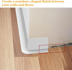 Self-Adhesive Flexible Baseboard Molding Trim – 20 Ft Vinyl Wall Base for Curved