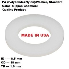 8.5 mm ID X 18 mm OD X 1.6 mm FLAT WASHER Polyamide NYLON Plastic SPACER 8 mm