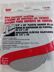 Oatey 33925 3/4″ x 25′ Plastic Pipe Hanger Strap Support System Made in USA