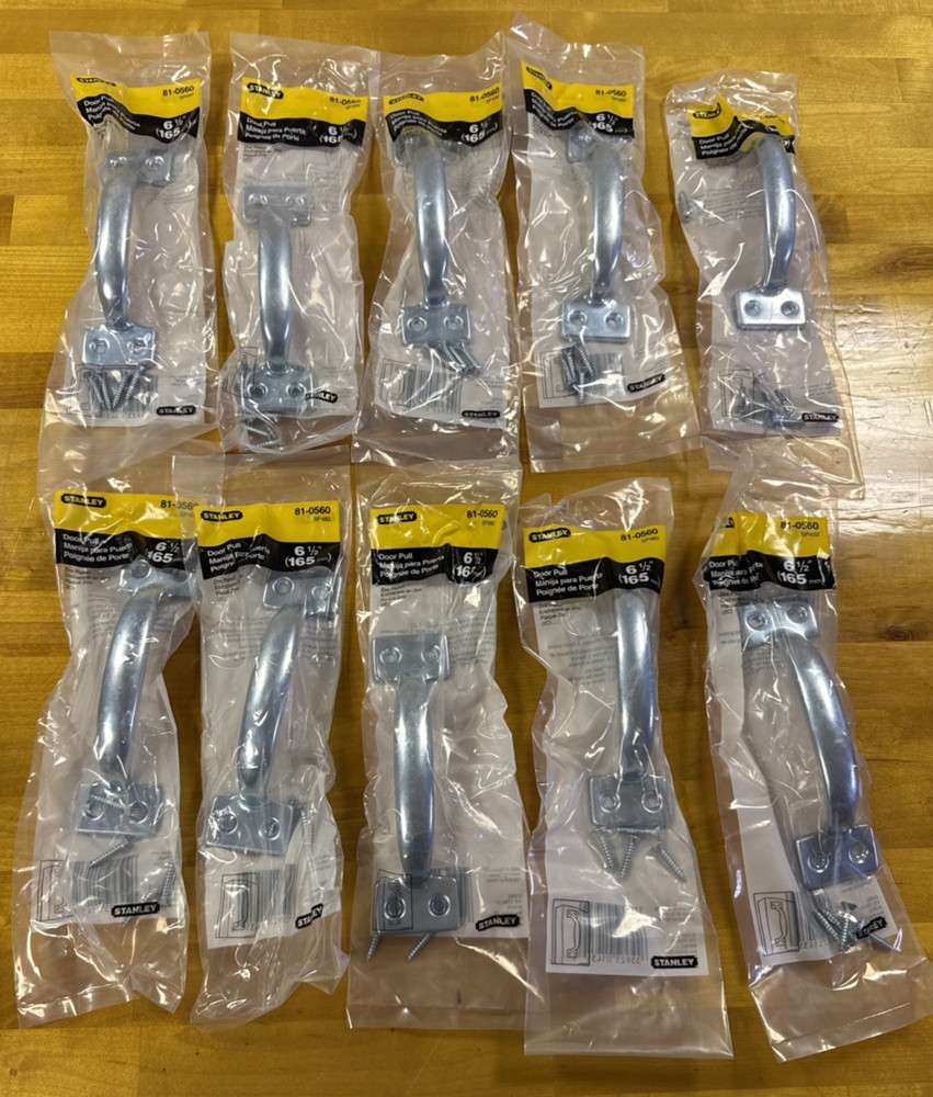 Stanley Door Pull 81-0560 SP482 6 1/2 Inches Zinc Plated Lot of 10 Sealed NEW