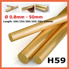Brass Round Bar Rod H59 Diameter 0.8 mm – 50 mm (Various Lengths Available)
