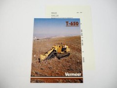 Brochure Vermeer T650 trencher Steinbrück 1986 + price list