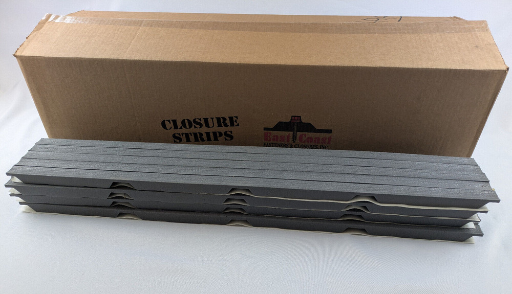 (20 pcs) 3/4″ 5 Rib Panel Foam Outside Outer Closure Strips 3′ w/ 9″ on Center
