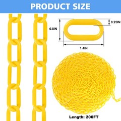 SNSMBNSR 200FT Plastic Chain, Yellow Chain Links, 200FT,