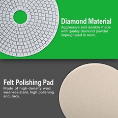 8PCS Diamond Polishing Pads 7 Inch, Wet/Dry Concrete Polish Tools Kit for Dri…