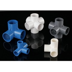 Blue/Grey/White PVC Cubic 4/5/6-Way Fitting Coupling Pipe Fitting Dia 20mm~50mm