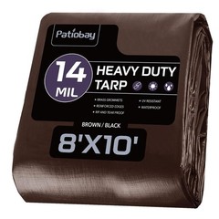 Tarp 8x10FT, 14 Mil Large Tarps Heavy Duty Waterproof with Grommets Every 23….