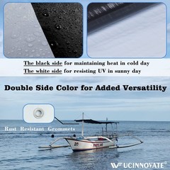 UCINNOVATE Heavy Duty White/Black Plastic Tarp – 10 x 13 FT, 14 Mil Thick Wat…