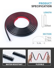 Art3d 25ft Black Peel & Stick Tile Trim for Backsplash Edge Self-Adhesive Liner