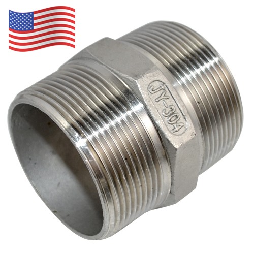 2″ 2 inch in Male MM connectorPipe Fitting Hex Nipple NPT Stainless Steel 304