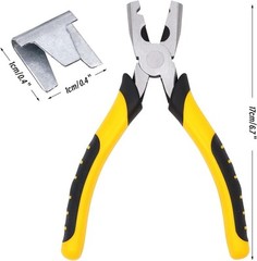 900pcs Rabbit Chicken Wire Cage Clips with Fence Pliers and Hog Rings Yellow