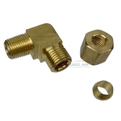 5PC 1/4″ Compression x 1/8″ MNPT 90 Degree Brass Compression Elbow Pipe Fitting