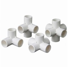 4pcs 1/2″ 3/4″ 1″ 1.2″ 1.5″ PVC 3/4/5/6-Way Elbow Connector Pipe Fittings White