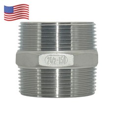 2-1/2″ NPT Male Pipe Fitting Hex Nipple Stainless Steel 304 connector US STOCK