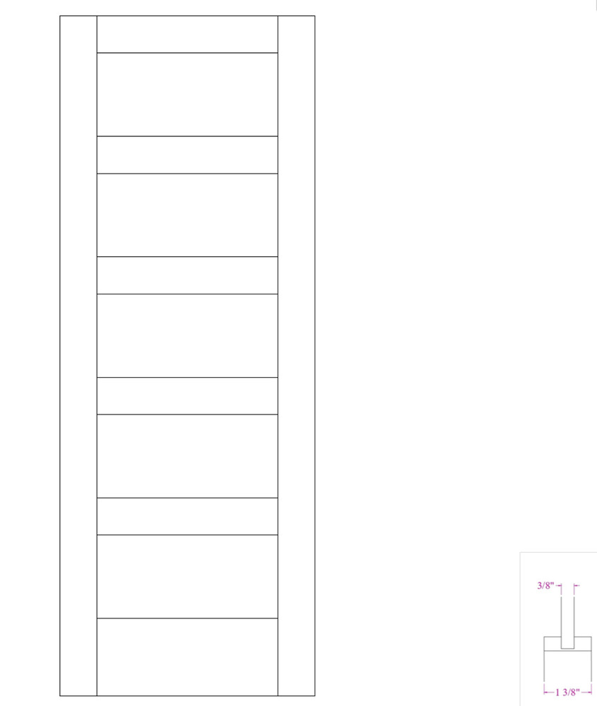 White Oak 5 Panel Equal Mission Shaker Flat Panel Solid Core Interior Wood Doors