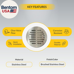 SST7BS Speak Thru Brushed Stainless Steel 7″ Diameter