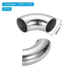 PATIKIL 6pcs 90 Degree Mandrel Bend Elbow, 1″ OD Steel Exhaust Elbow 1 Inch