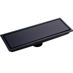 Shower drain 12 inch matte black 2-in-1 black plated grate or tile-in design