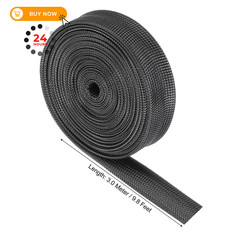 uxcell Insulation Cable Protector, 9.8Ft-10mm High Temp 10mm, Black