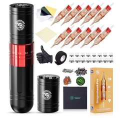 Dragonhawk Wireless Tattoo Gun Kit – A2 Rotary Pen Machine with 7 Strokes