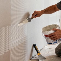 Fiberglass Drywall Joint Tape Mesh, Self~Adhesive, 6in x 75ft, White
