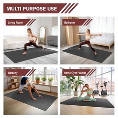 Stepwaver Extra Large Exercise Mat, 6’x4’/7’x5′ /8’x5′ (6mm) Thick Workout Ma…