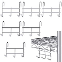6 Pack 3 Hook Attachment for Wire Shelving 3.75″ l x 1.625″ d x 3.25″ h Wire …