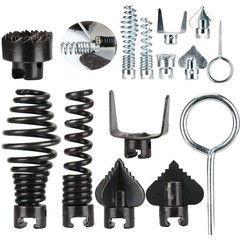 7/14pc Cutter Set Drain Cleaner Plumbing Snake Tools Cable Auger Clog Sewer Pipe