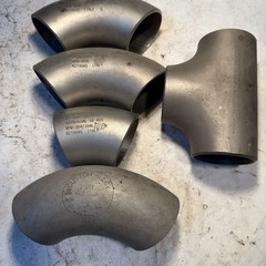 2″ Schedule 10 304/304L Stainless Steel Fittings 3ea 90°, 1ea 45°, 1ea Tee See