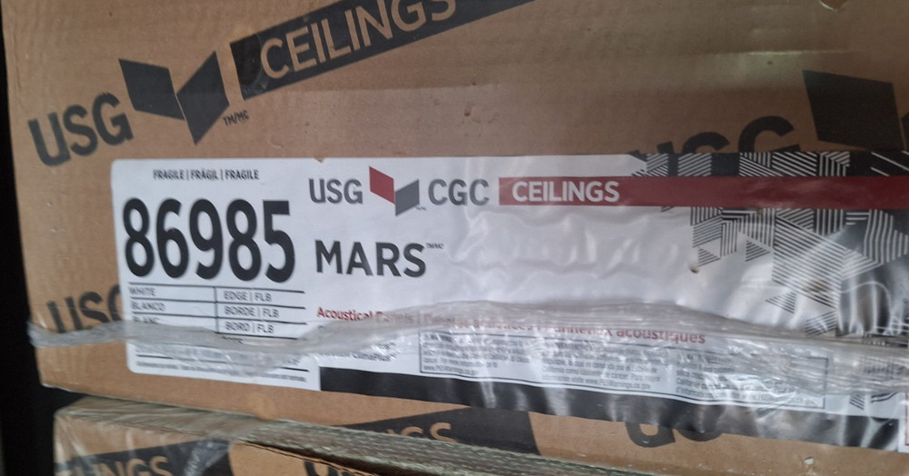 Accoustical Ceiling Tile. Item # 86985 MARS. USG CGC Ceiling Tile, White,