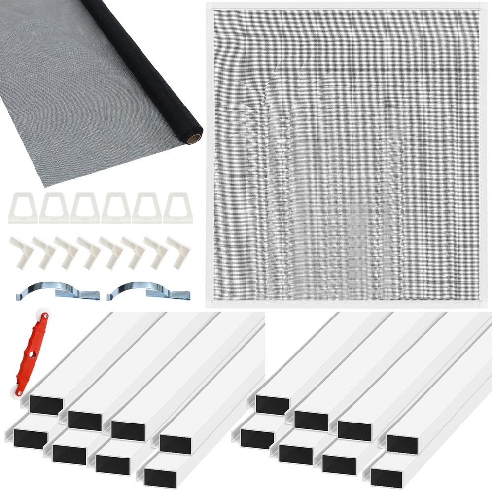 Yaocom 4 Pack Window Screen Kit 3/4 x 5/16 Inch Aluminum 32” x 32”, White