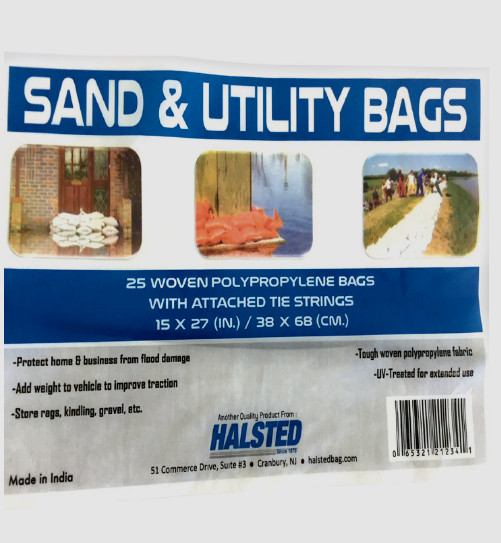 Halsted SAND & UTILITY BAGS 15″ x 27″ Multi-Use Floods Water 25 Pack 581527HUV