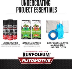 Rust-Oleum 248657-6PK Stops Rust Undercoating Spray, 15 Oz, Rubberized Black, 6