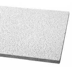 Fine Fissured Ceiling Tile, 24 in W x 24 in L, Angled Tegular, 15/16 in Grid