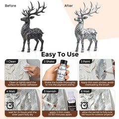 Nicpro Metallic Silver Acrylic Paint Kit – 1oz 1 Fl Oz (Pack of 2),